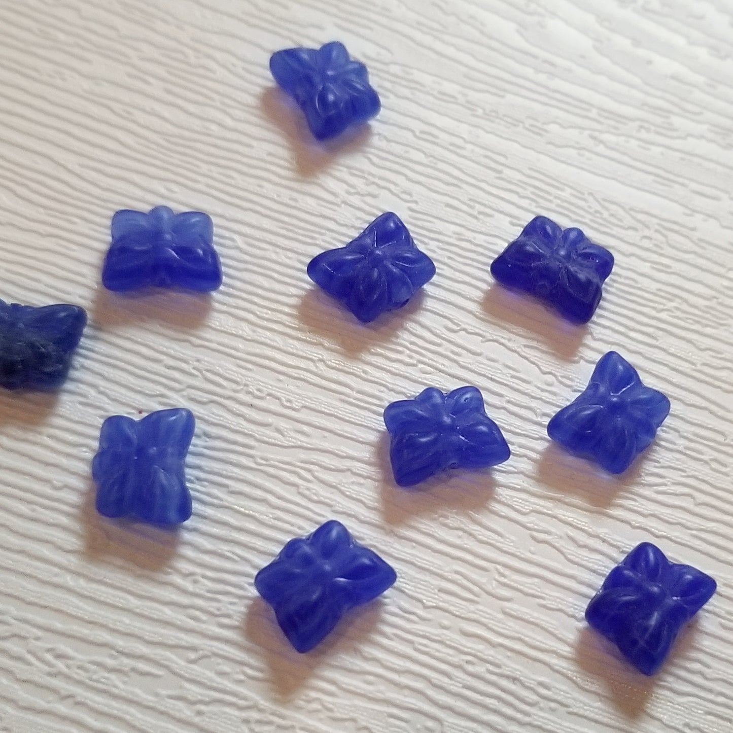 Indigo Flutter Small Czech Glass Butterfly Beads in Deep Cobalt
