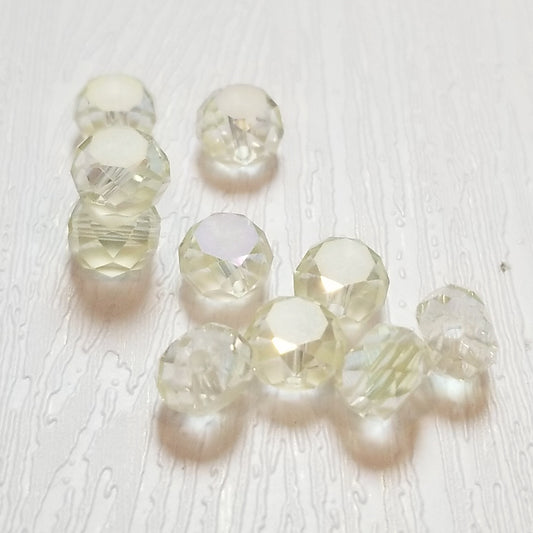 Lemon Sorbet Jonquil Round Table-Cut Czech Fire Polish Beads