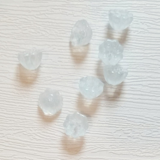 Premium Glass Lotus Pod Beads, Milky Opal White, 10.5mm