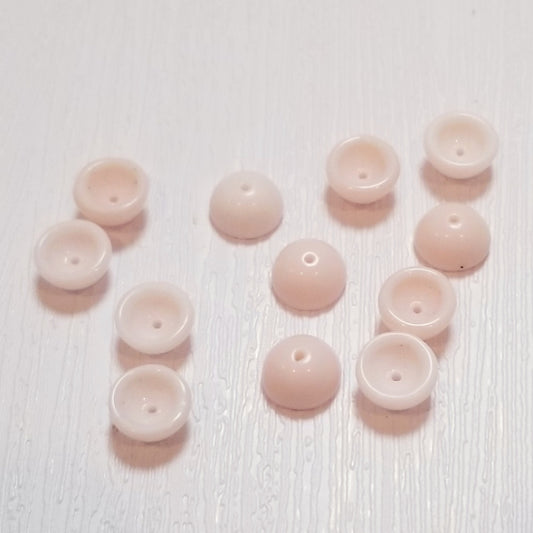Vintage Pale Pink 8mm Cupped Beadcaps Czech Glass Beads