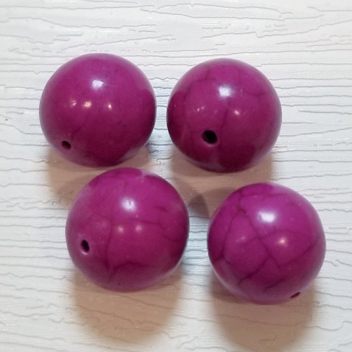 Violet Purple 16mm Round Reconstituted Beads