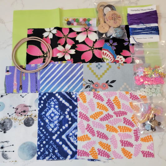 Slow Stitch Fabric Embellishment Kit Sampler Pack #4