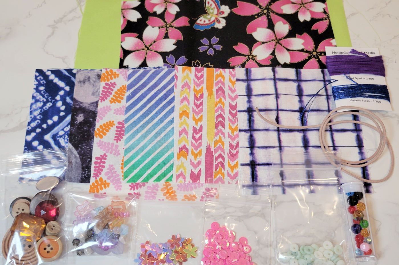 Slow Stitch Fabric Embellishment Kit Sampler Pack #8