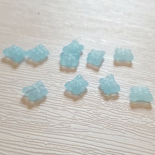 Cloud Cover Light Blue Small Czech Glass Butterfly Beads