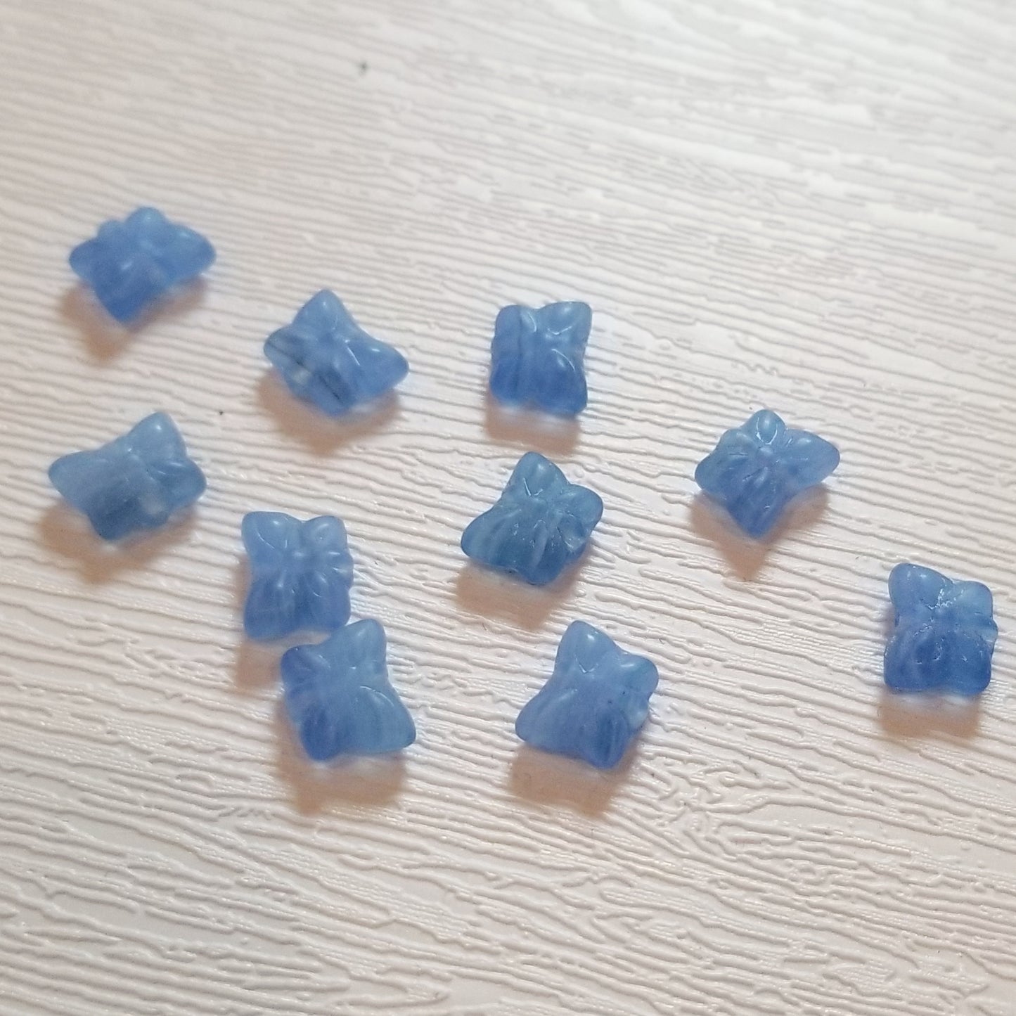 Blue Jean Baby Butterflies, Small Czech Glass Butterfly Beads in Denim Blue