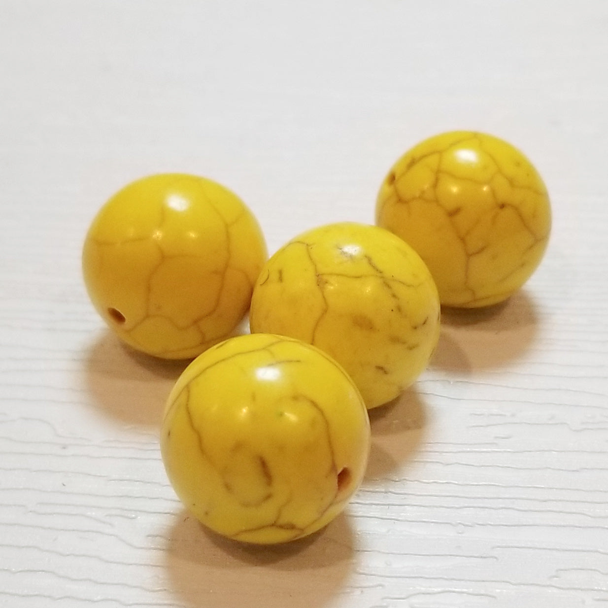 Sunshine Yellow 16mm Yellow Reconstituted Turquoise Beads