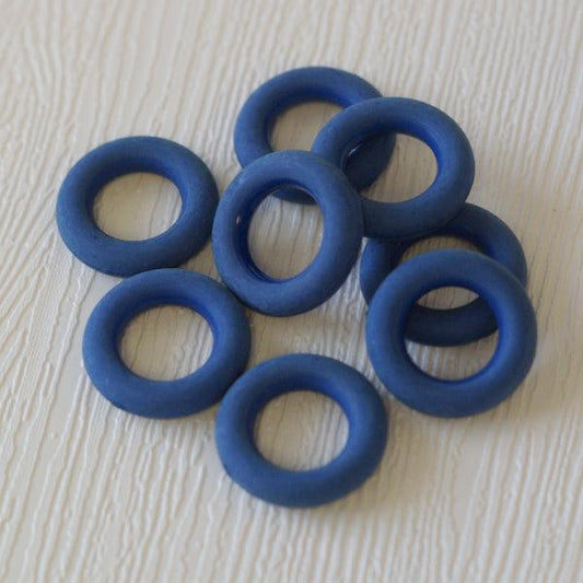 Vintage Plastic Rings - Navy Blue 18mm - Humpday Beads
