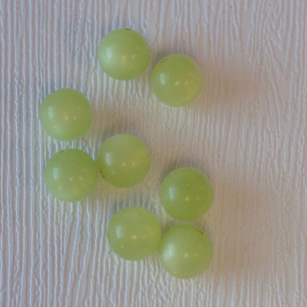10mm Round Vintage Moonglow Lucite Beads - Honeydew - Humpday Beads