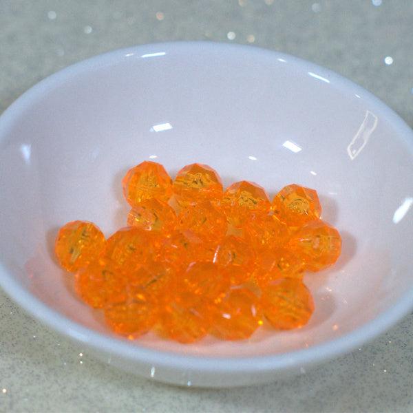 Orange Faceted 6mm Round Acrylic Vintage Beads - Humpday Beads
