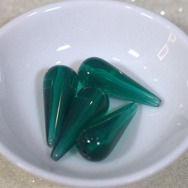 Jade Green Vintage Lucite Long Drop Beads - Humpday Beads