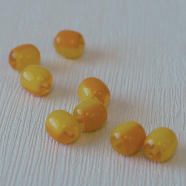 Drum Vintage Lucite Beads - Yellow Two Tone - Humpday Beads