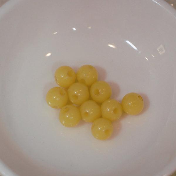 Greasy Yellow Round Button Vintage Lucite Beads - Humpday Beads