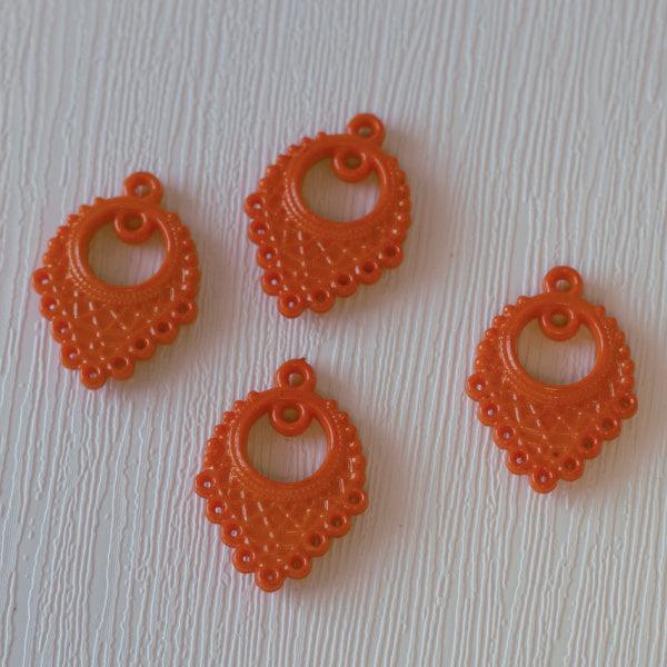 Acrylic Chandelier Earring Findings - Citrus Orange - Humpday Beads