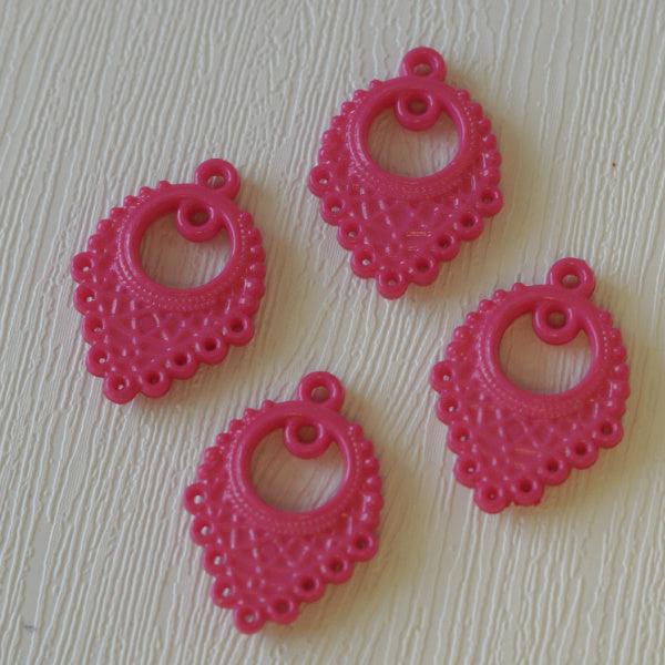 Acrylic Chandelier Earring Findings - Magenta Pink - Humpday Beads