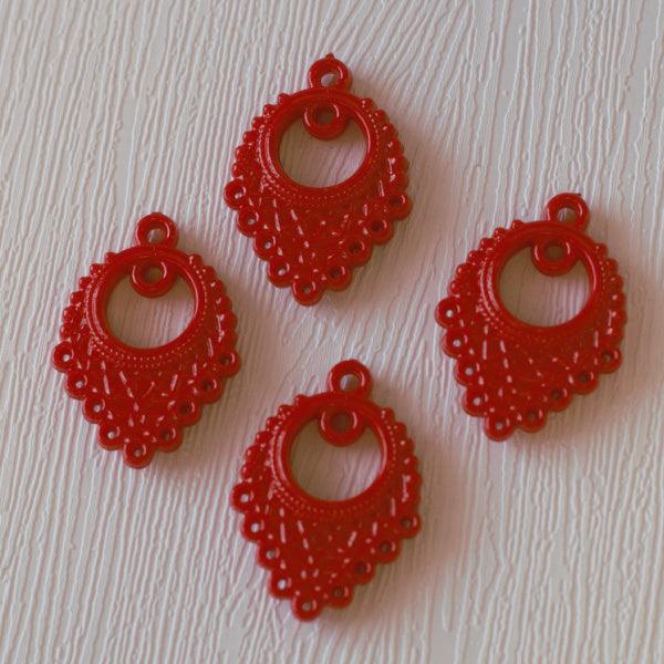 Acrylic Chandelier Earring Findings - Cherry Red - Humpday Beads