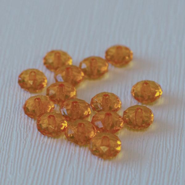 Faceted 10mm Rondelle Acrylic Beads - Orange - Humpday Beads