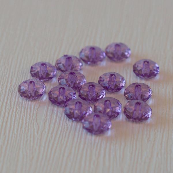 Faceted 10mm Rondelle Acrylic Beads - Orchid Purple - Humpday Beads