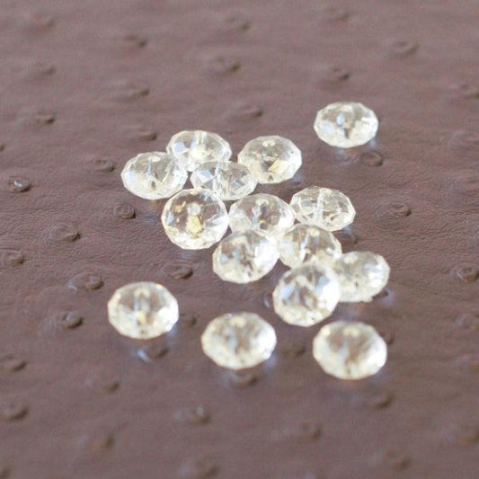 Faceted 10mm Rondelle Acrylic Beads - Crystal Clear - Humpday Beads