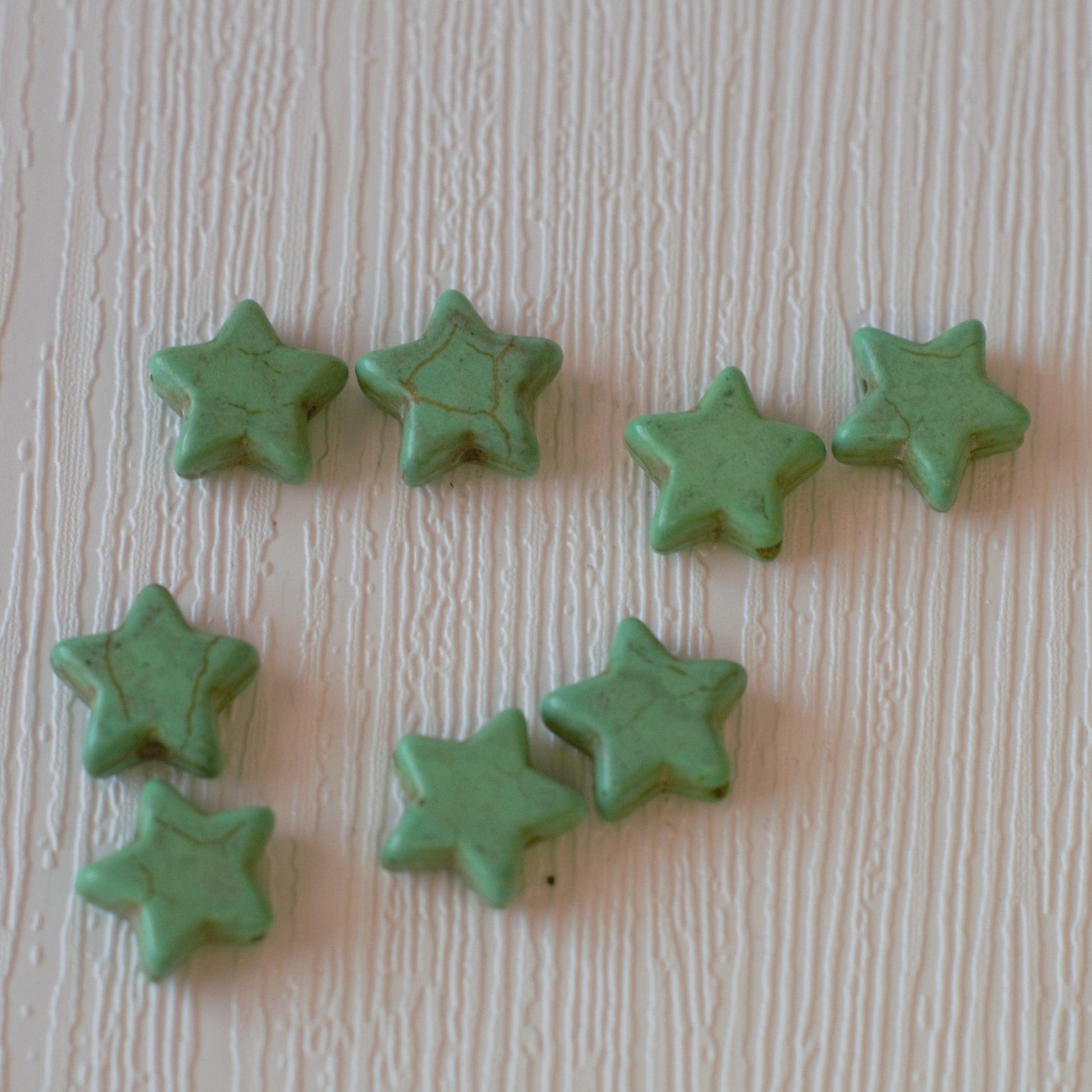 Imitation Turquoise Dyed Howlite Star Beads  - Green Turquoise - Humpday Beads