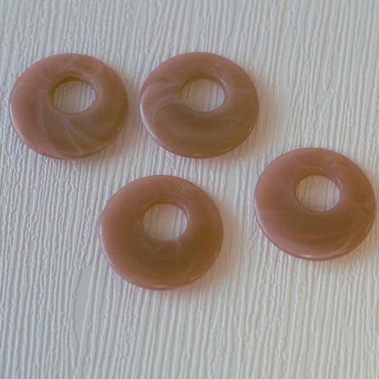 Faux Stone Donut Acrylic Pendants - Nude - Humpday Beads
