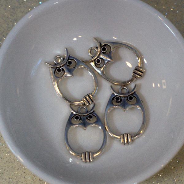 Silver Owl Open Body Metal Charms - Humpday Beads
