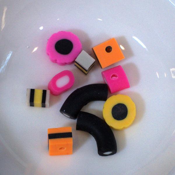Licorice Allsorts Polymer Clay Beads - Humpday Beads