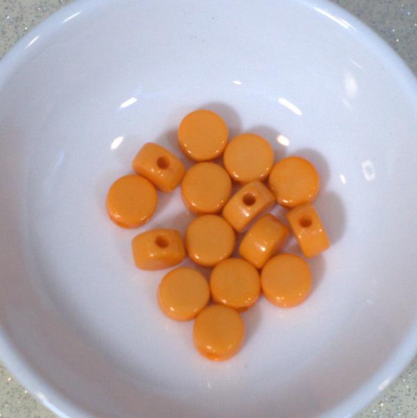 Orange 6mm Round Disc Acrylic Beads - Humpday Beads