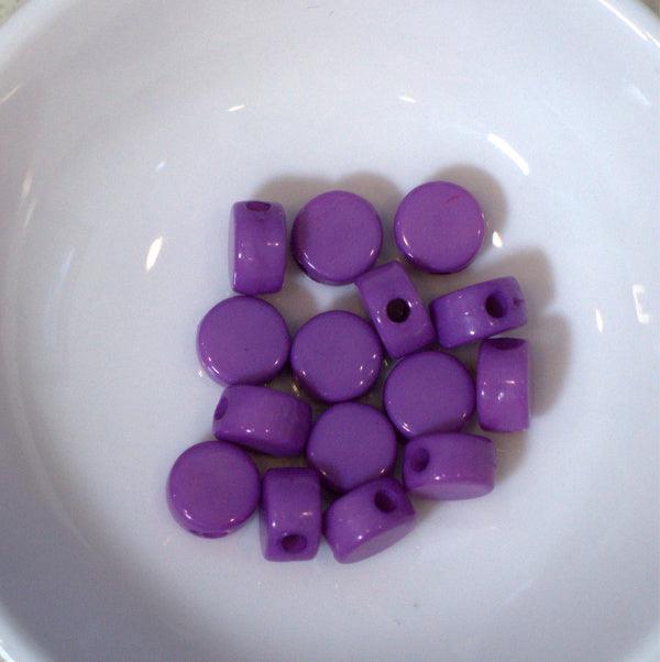 Purple 6mm Round Disc Acrylic Beads - Humpday Beads