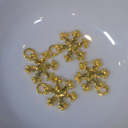 Snowflake Goldtone Metal Charms - Humpday Beads