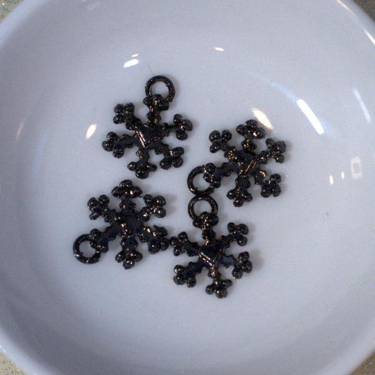 Snowflake Black Metal Charms - Humpday Beads
