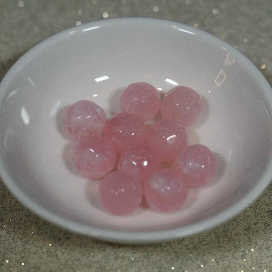 Faux Rose Quartz 14mm Nugget Acrylic Beads - Humpday Beads