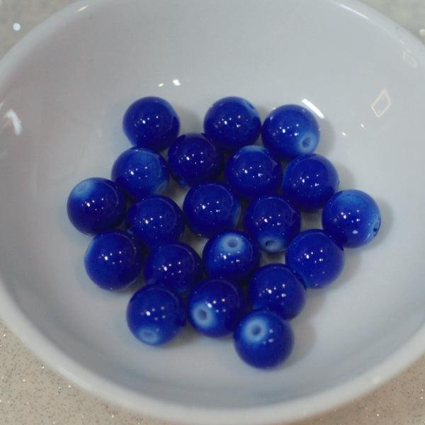 Royal Blue 6mm Faux Stone Glass Round Beads - Humpday Beads
