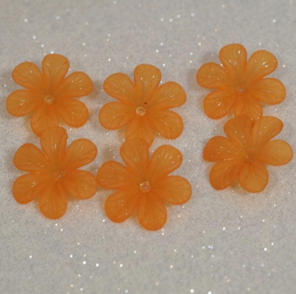 Matte Orange Large Frosted Acrylic Flower Beads - Humpday Beads