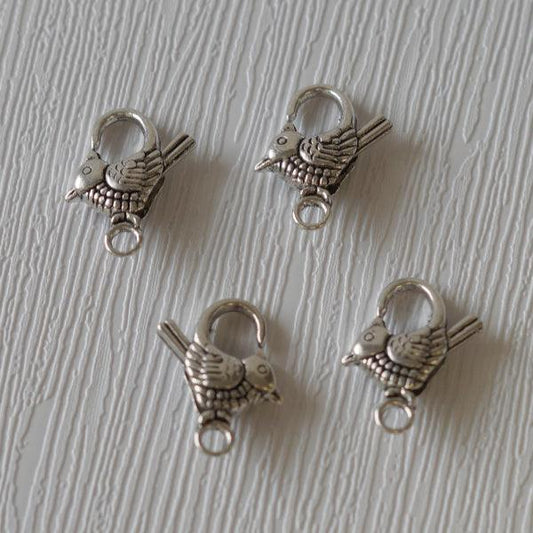 Sparrow Bird Silver Metal Trigger Clasp - Humpday Beads