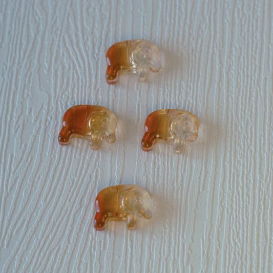Elephant Pressed Glass Beads - Tequila Sunrise - Humpday Beads