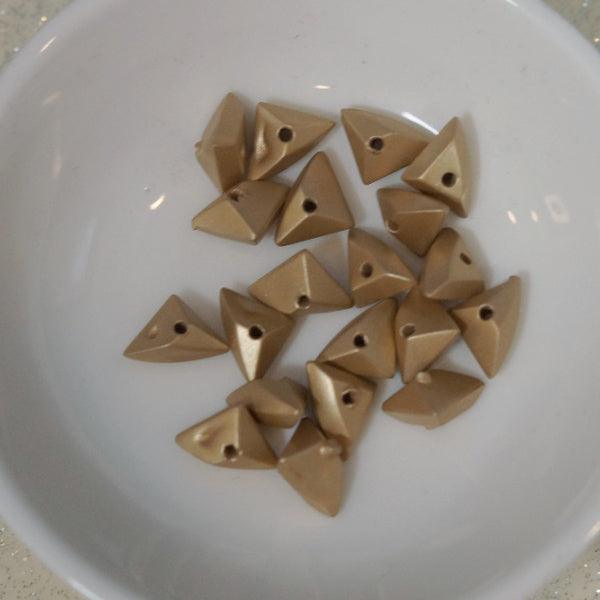 Matte Metallic Gold Triangle Spacer Acrylic Beads - Humpday Beads
