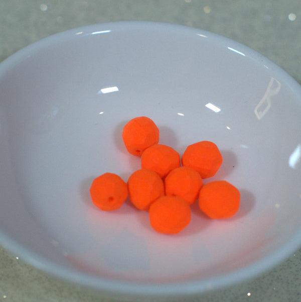Neon Orange 8mm Czech Fire Polished Glass Round Beads - Humpday Beads