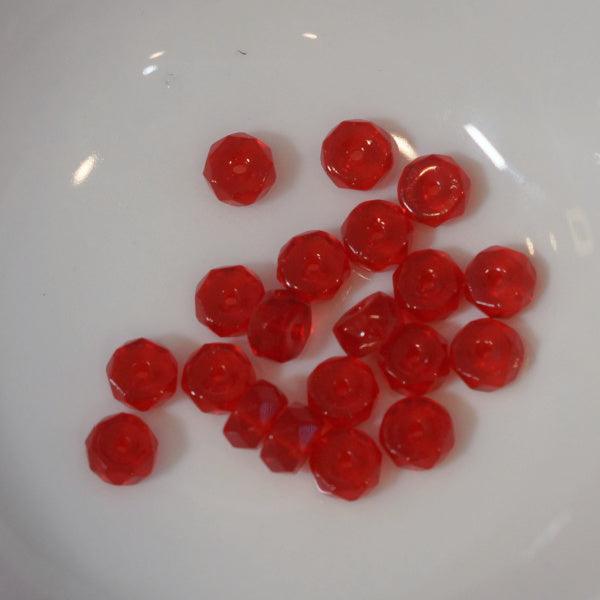 Ruby Red 6mm Rondelle Fire Polished Czech Glass Beads - Humpday Beads