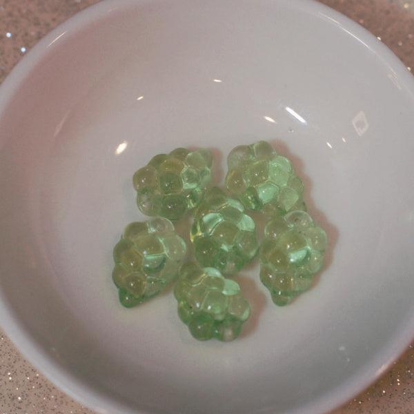 Light Green Grape Fruit Czech Pressed Glass Beads - Humpday Beads