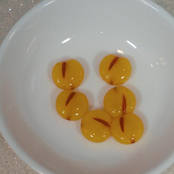 Milky Yellow Cherry Fruit Czech Pressed Glass Beads - Humpday Beads